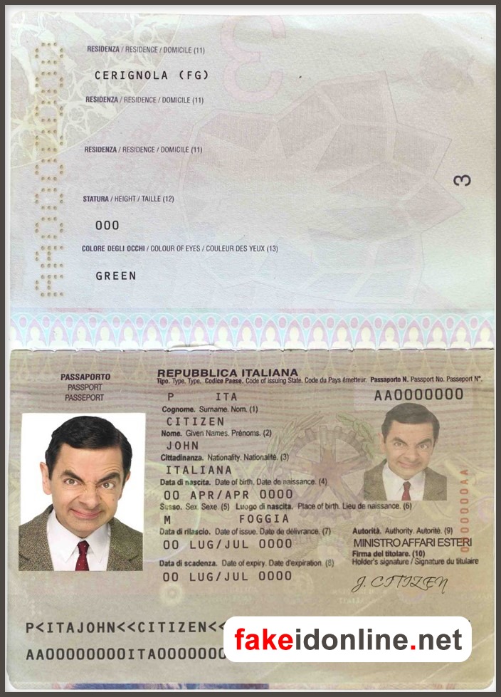 Italy Passport Template PSD